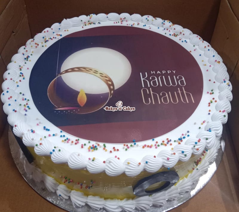 Karwa Chauth Moon Photo Cake