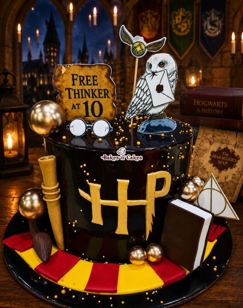 Harry Potter Wizard Theme Black Cake