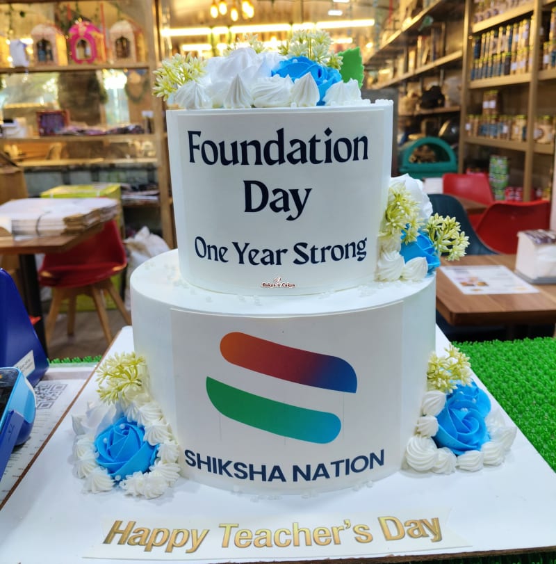 Corporate Logo Two-Tier Cake