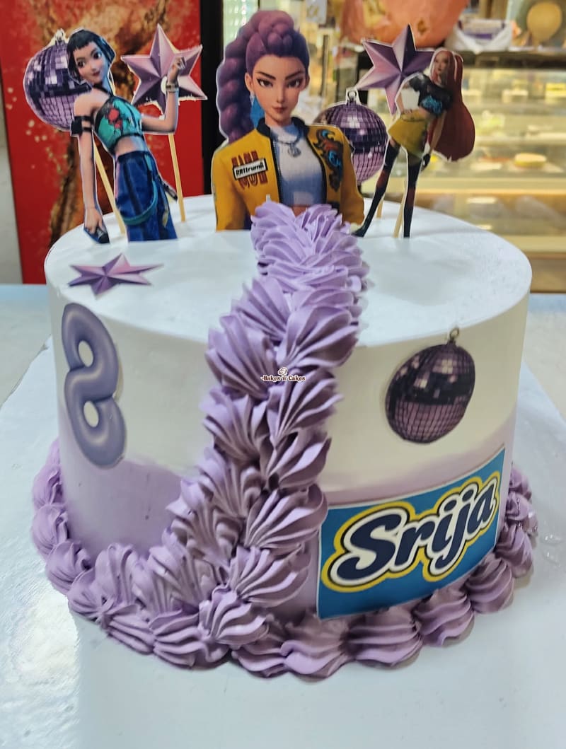 K-Pop Singers Purple Braid Cake
