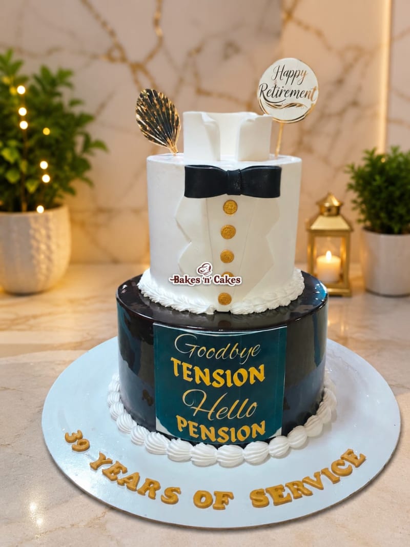 Tuxedo Two-Tier Celebration Cake