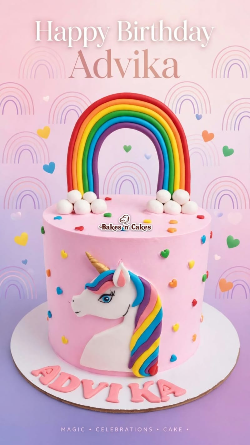 Rainbow Unicorn Pink Cake