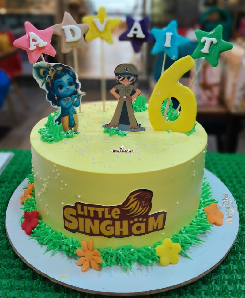 Little Singham & Little Krishna Cake
