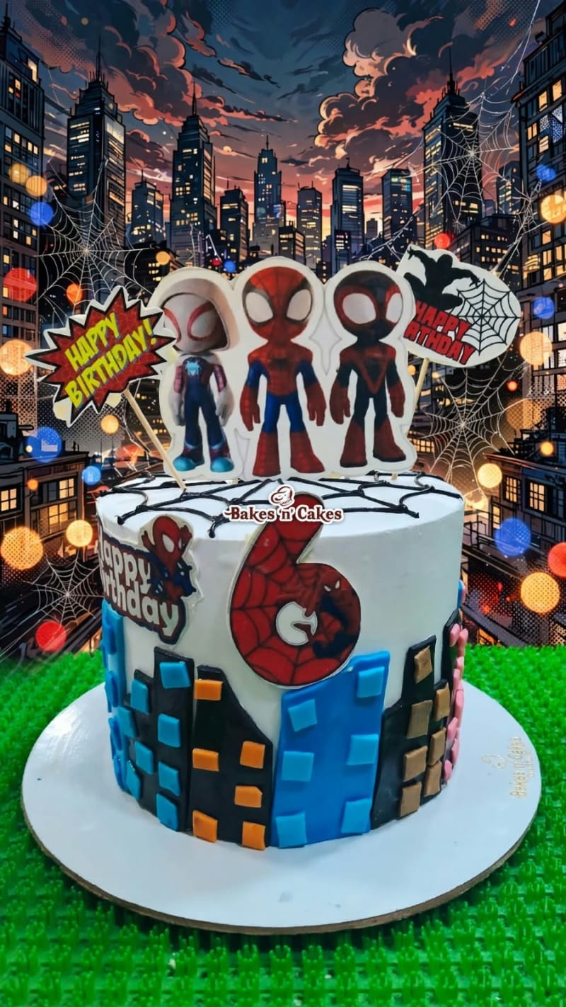 Spidey & Friends City Cake
