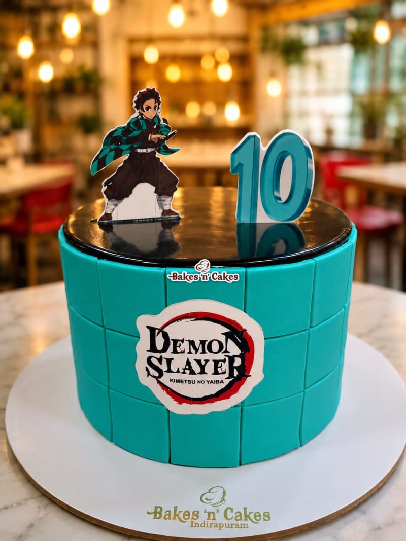 Demon Slayer Tanjiro Theme Cake