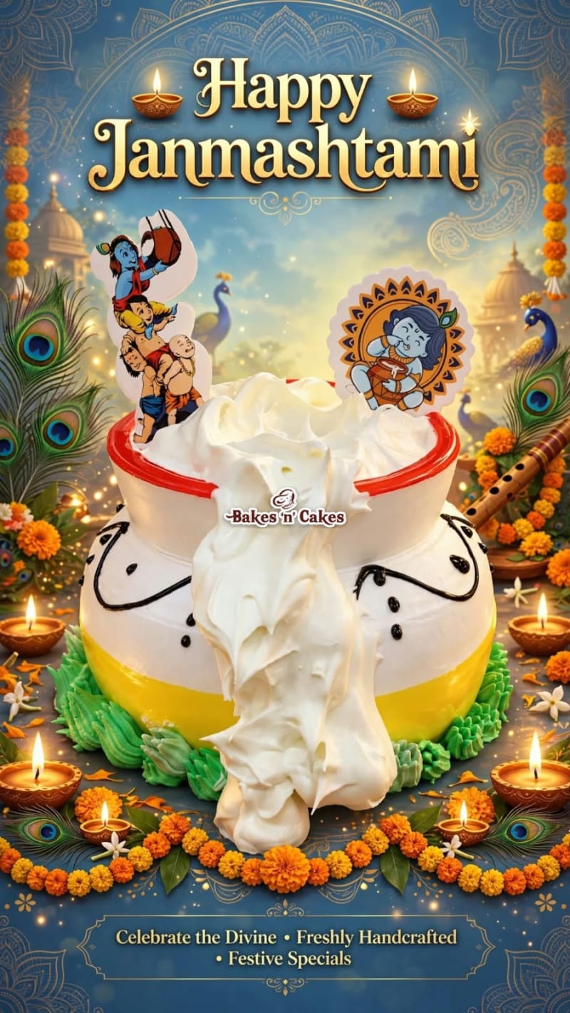 White Matki Krishna Topper Cake