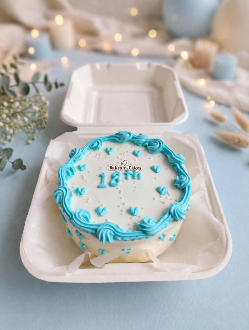 Blue Hearts Bento Lunchbox Cake