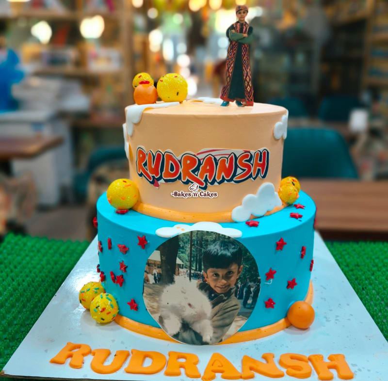 Dragon Balls Photo Two-Tier Cake