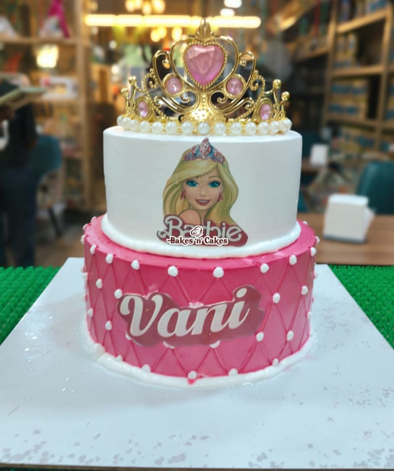 Barbie Crown Two-Tier Cake