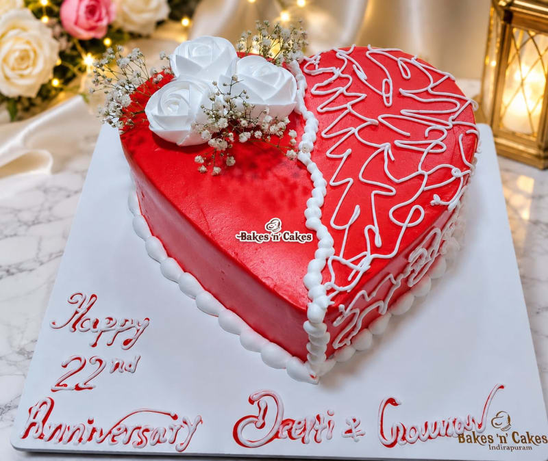 Heart Shape Message Cake