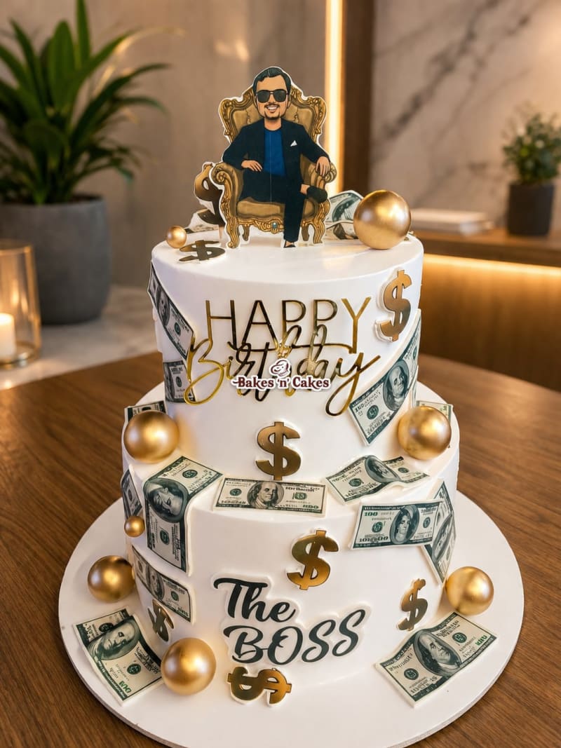 The Boss Money Two-Tier Cake