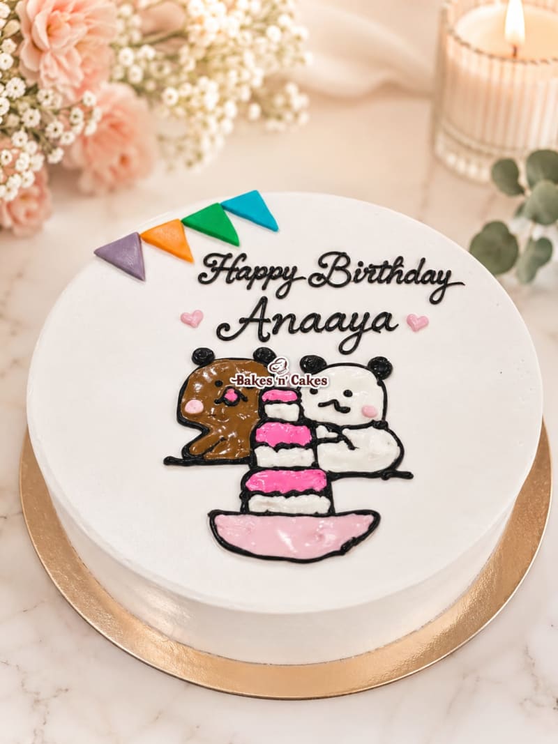 Hand-Drawn Doodle Birthday Cake