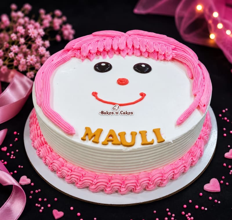 Cute Girl Face Cake