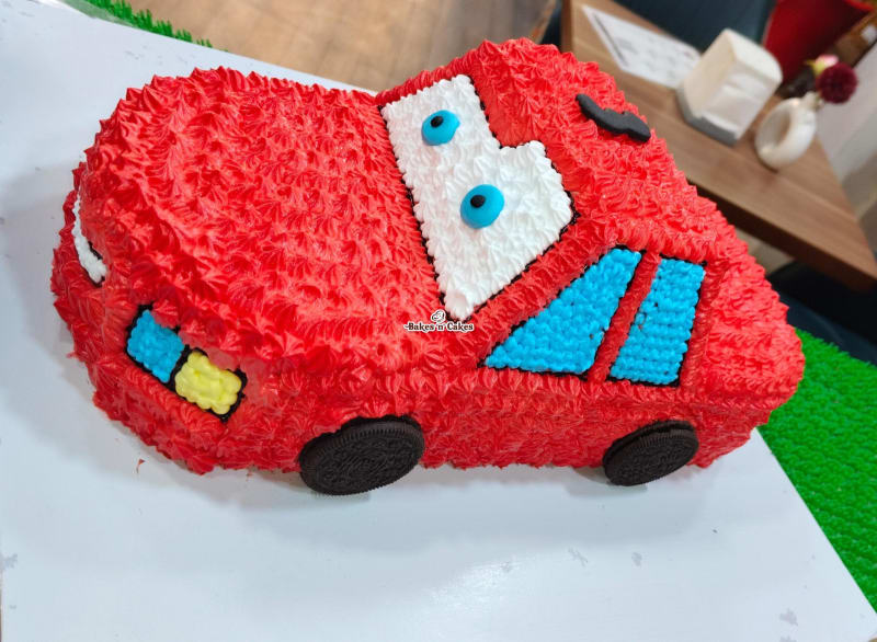 3D Red Car Shaped Cake
