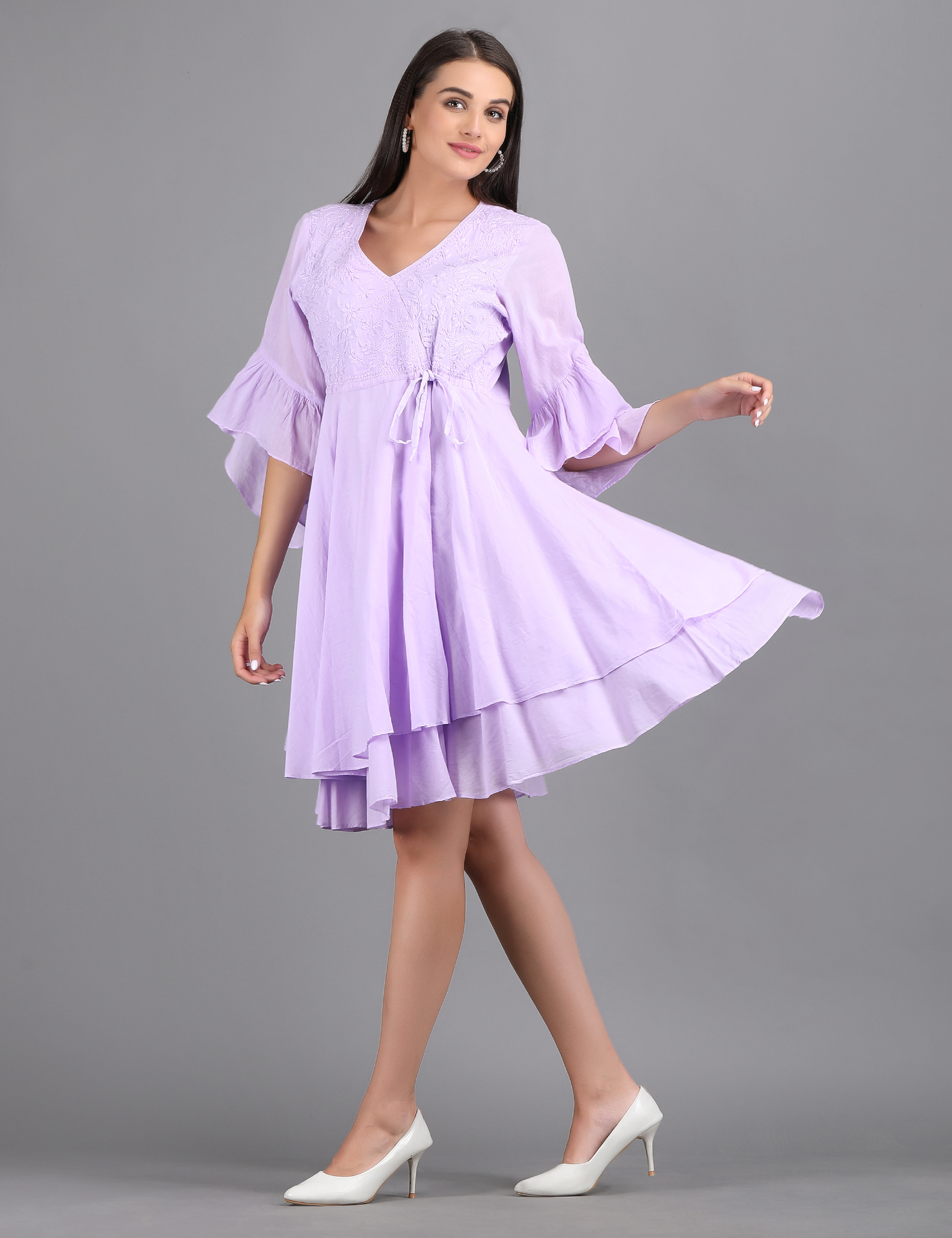 Shalini Lavender flared Dress