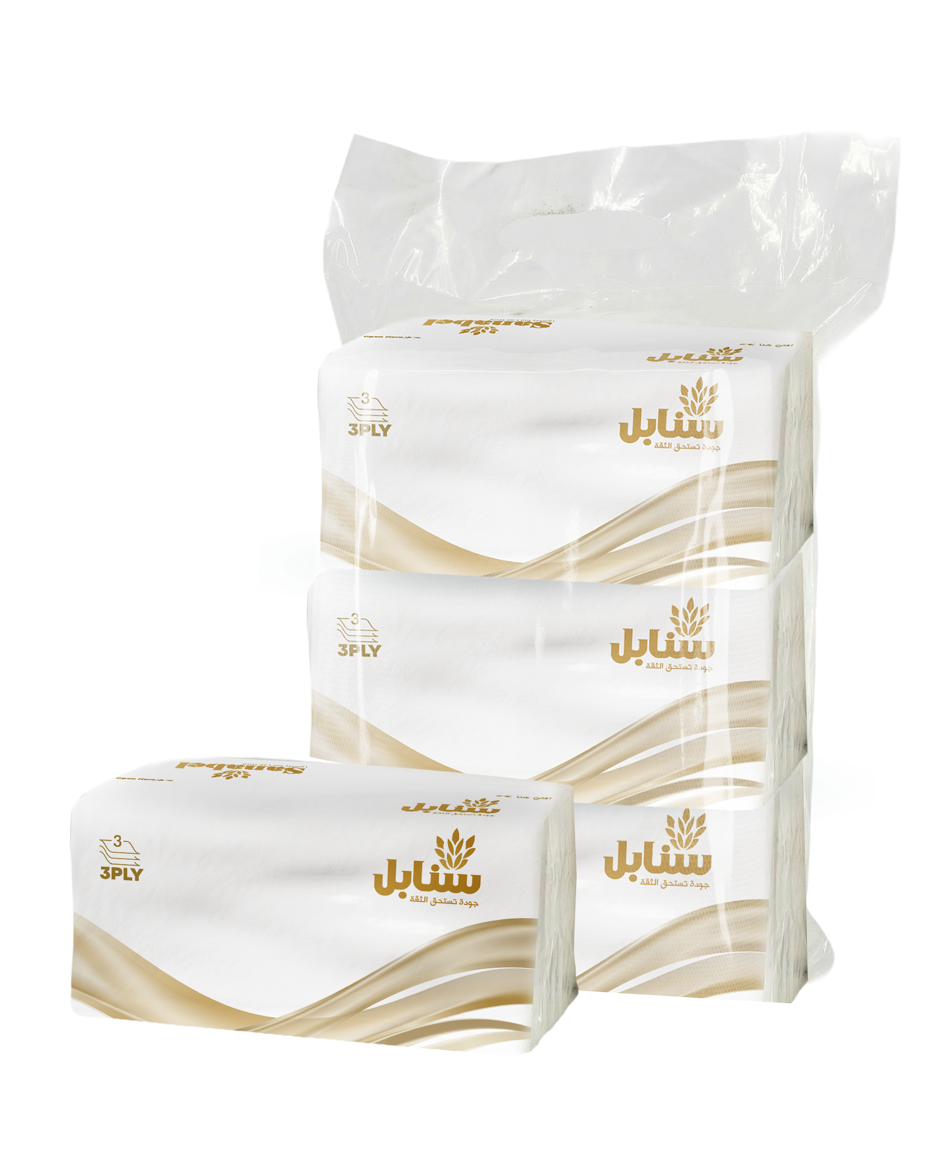 مناديل الوجه | 200 منديل | 3 طبقات | 3 عبوات