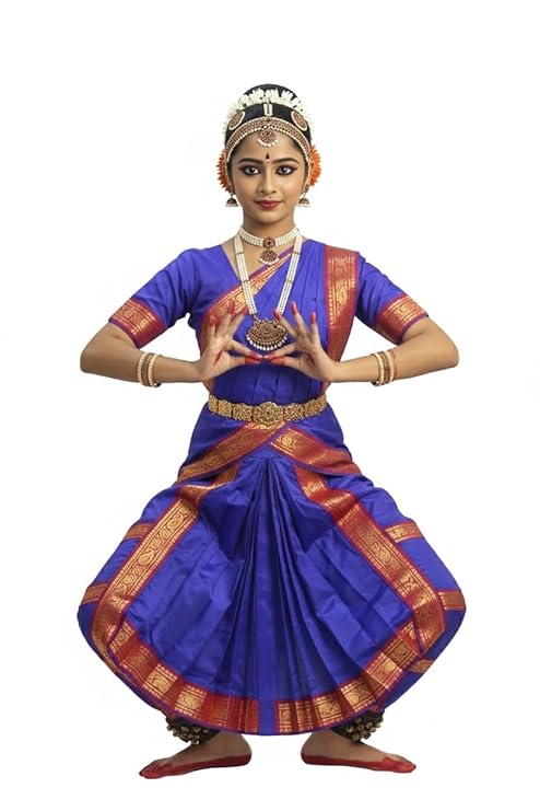 Blue Bharatnatyam Dance Costume For Girls