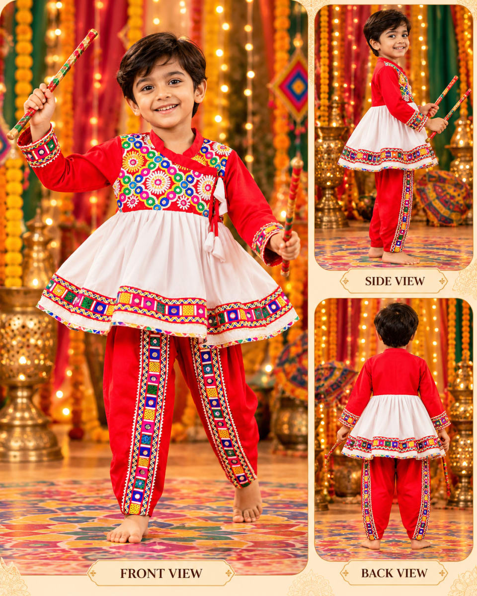 Kediya Red White Duble Fler