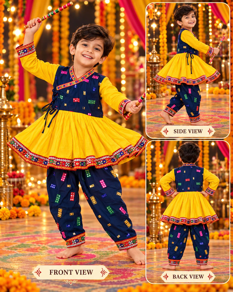 Kediya Yellow Blue Plain
