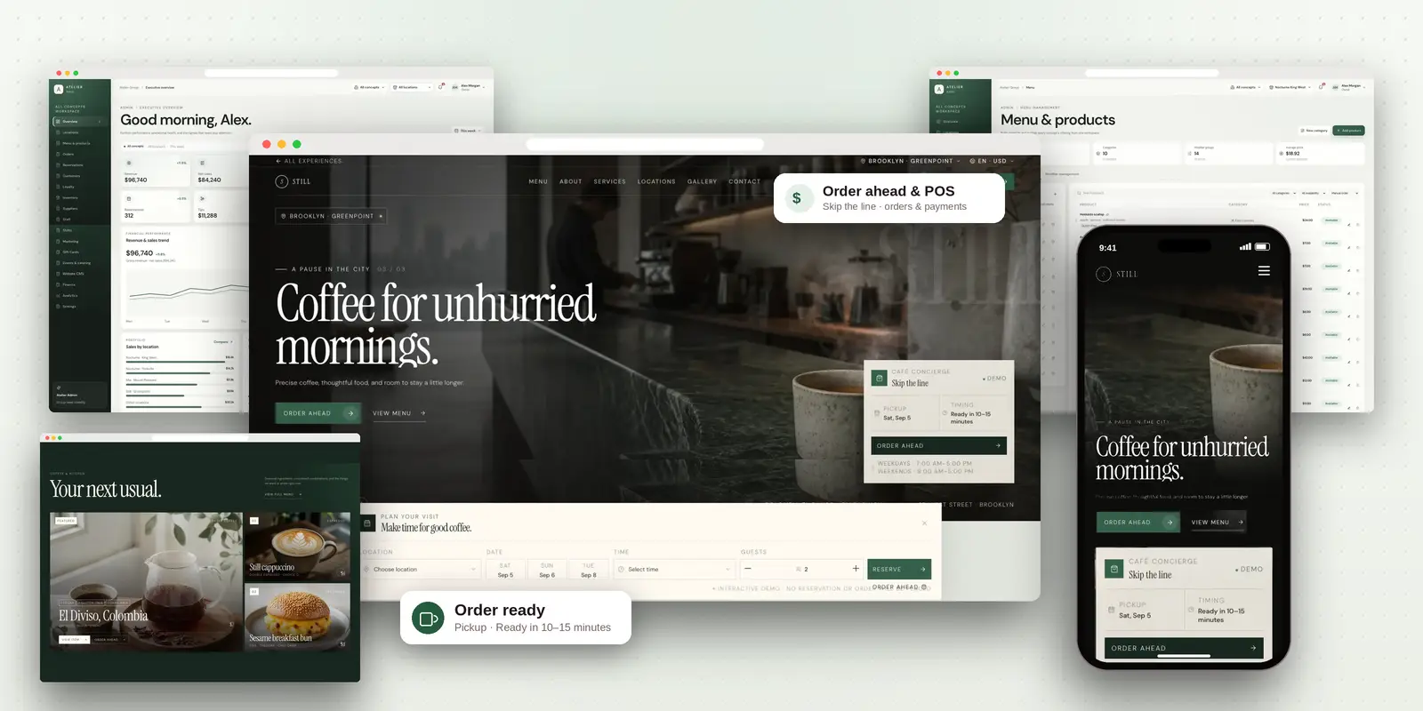 Still Cafe – Cafe Platform with Order Ahead, Reservations, POS & Admin Dashboard - project visual