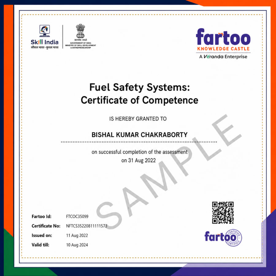 Sample FoSTaC Certificate of Competence