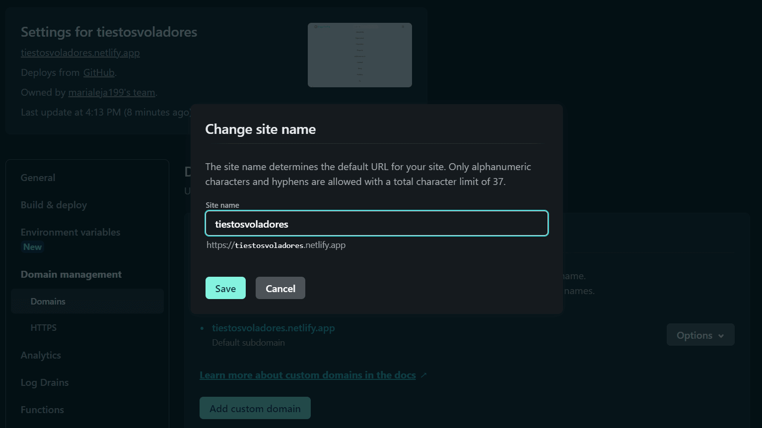 Site name customization