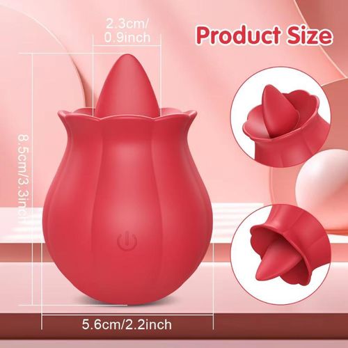 Rose Tongue Licking Vibrator – 10 Modes USB Rechargeable Silicone Massager photo 2