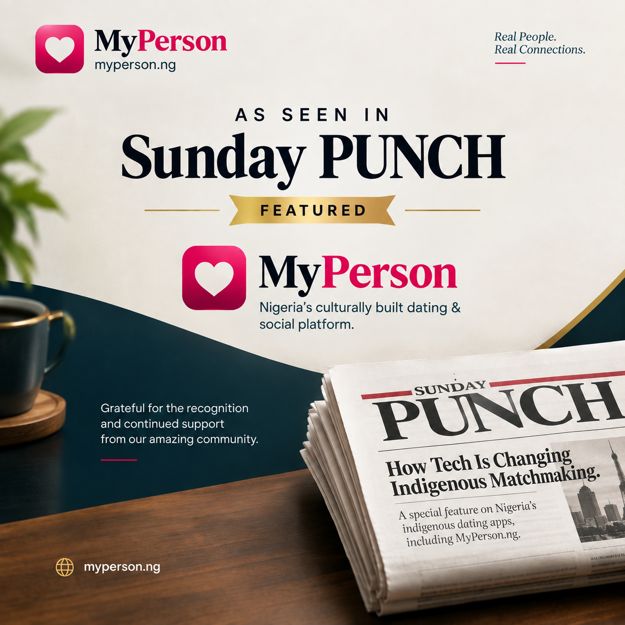 MyPerson.ng Featured in Sunday Punch — Nigeria's Culturally Built Dating Platform Gets National Recognition