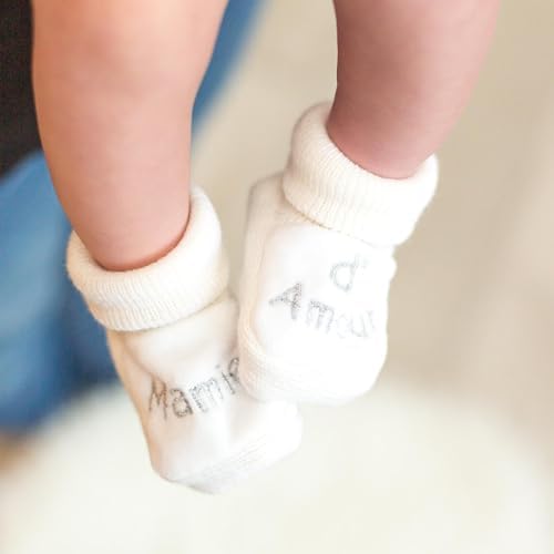 Vue 2 de Chaussons Bebe Brodes