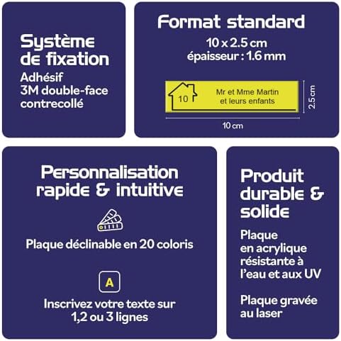 Vue 4 de Plaque Gravee Pour Nom
