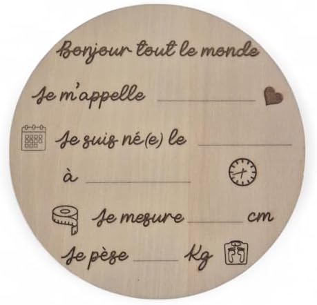 Vue 2 de Plaque De Naissance Ronde