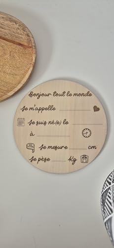 Vue 3 de Plaque De Naissance Ronde