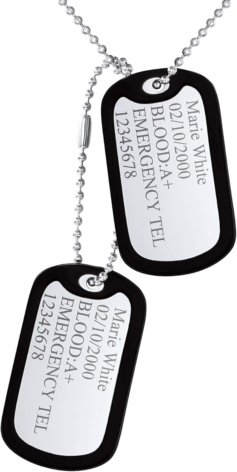 Customu Collier Plaque Militaire