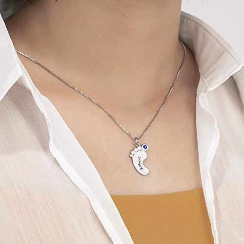 Vue 4 de Collier Personnalise Bebe Pied