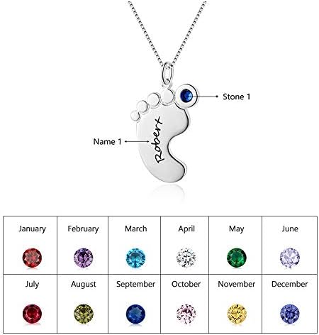 Vue 6 de Collier Personnalise Bebe Pied