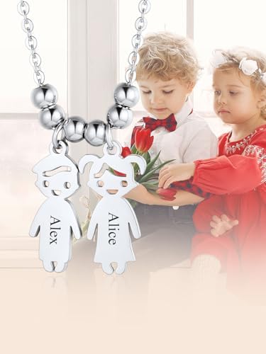 Vue 3 de Collier Pendentif Enfants Personnalise