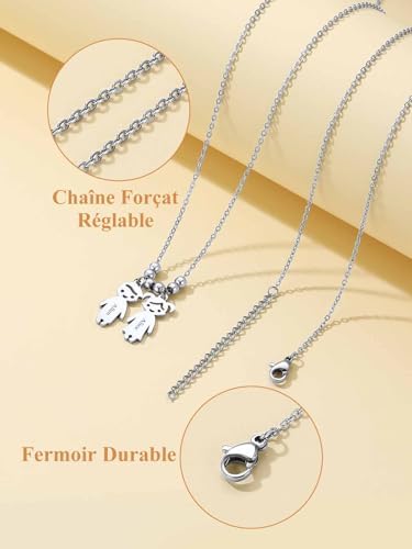 Vue 5 de Collier Pendentif Enfants Personnalise