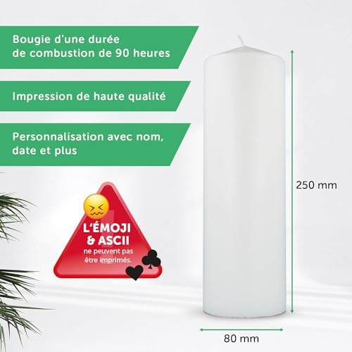 Vue 6 de Gravurzeile Bougie Imprimee Bougie