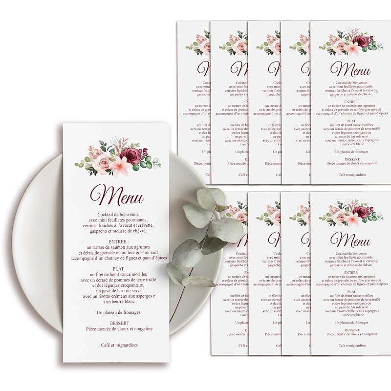 Cartes Menu Personnalisees Pour