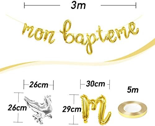 Vue 2 de Ballon Mon Bapteme Banderole