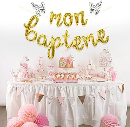 Vue 4 de Ballon Mon Bapteme Banderole