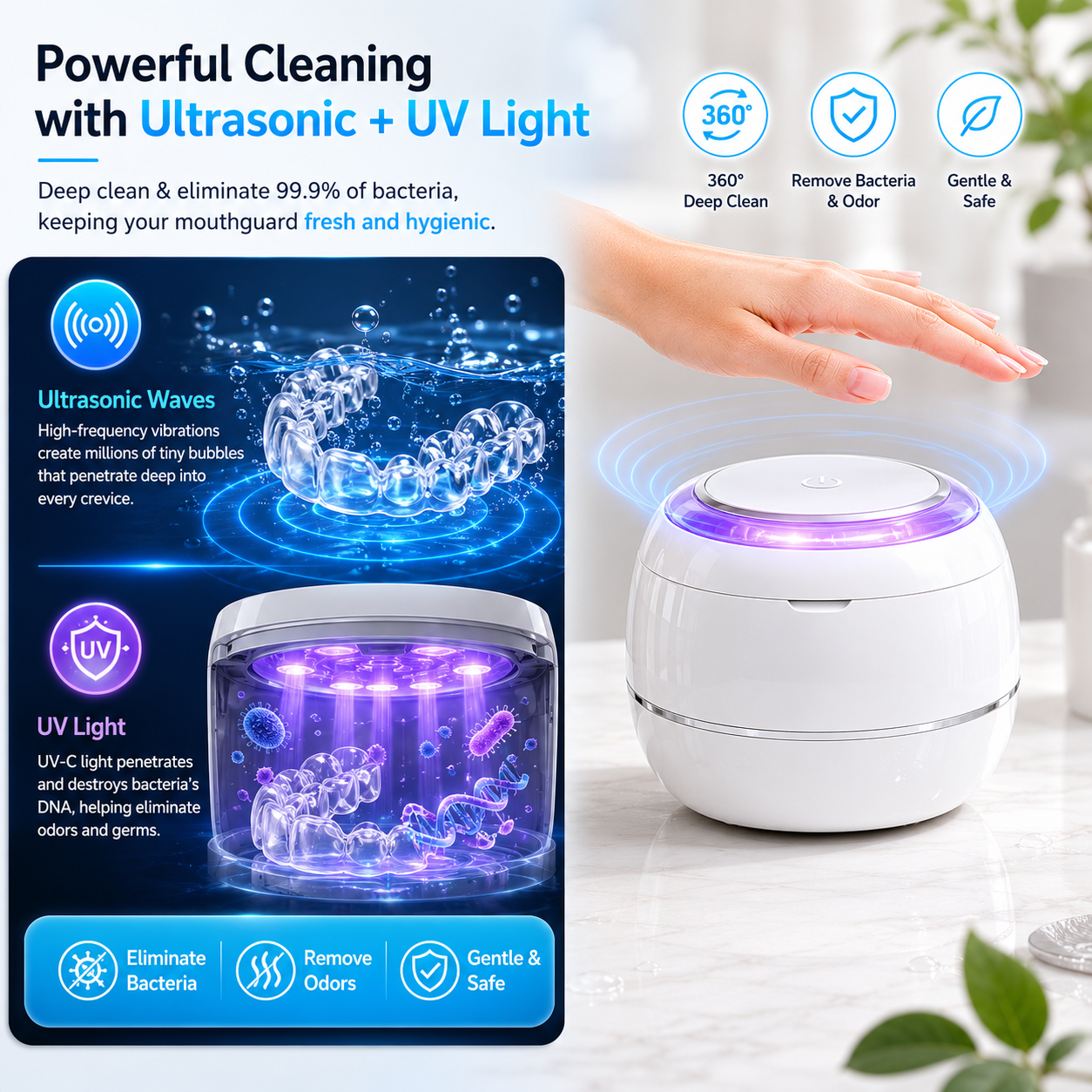 Orivati ClarityPod Ultrasonic Cleaner with UV-C demonstration