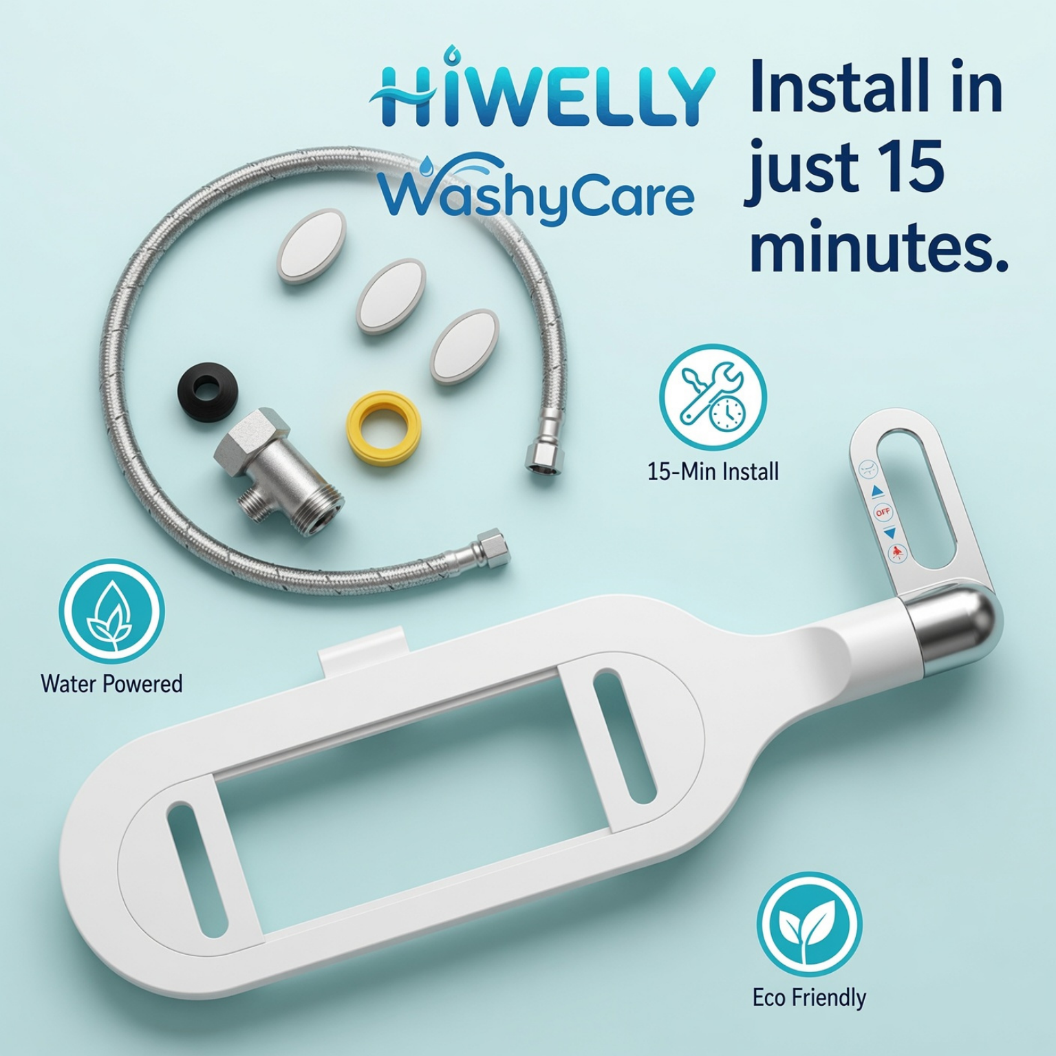 WashyCare box contents and installation kit