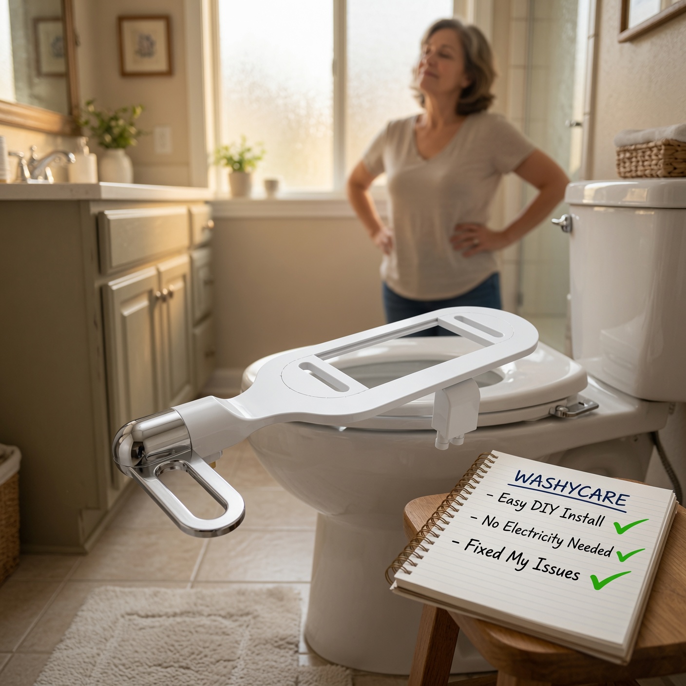 WashyCare kit with bidet attachment and installation parts