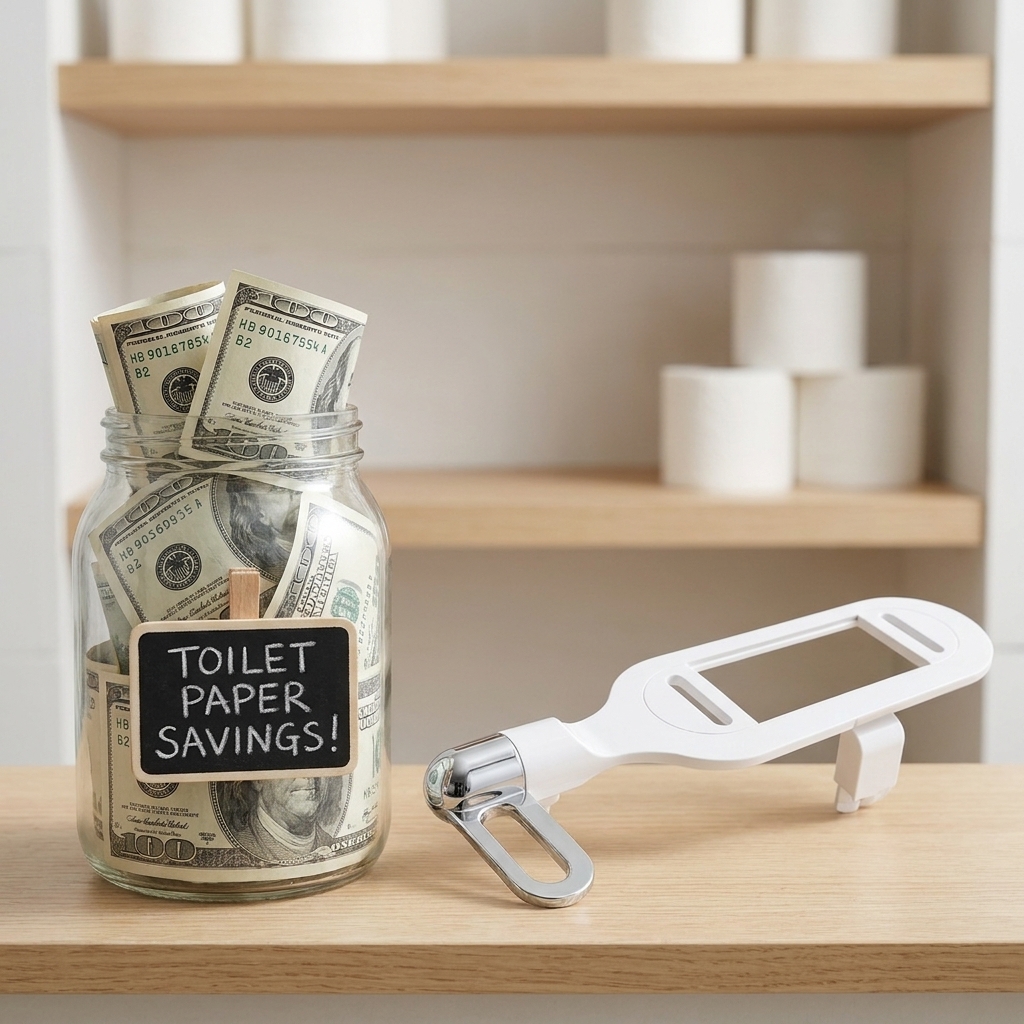 Hand picking toilet paper sheets