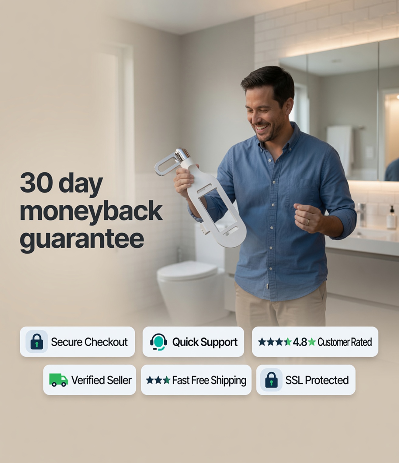 offering money-back guarantee, trust badges