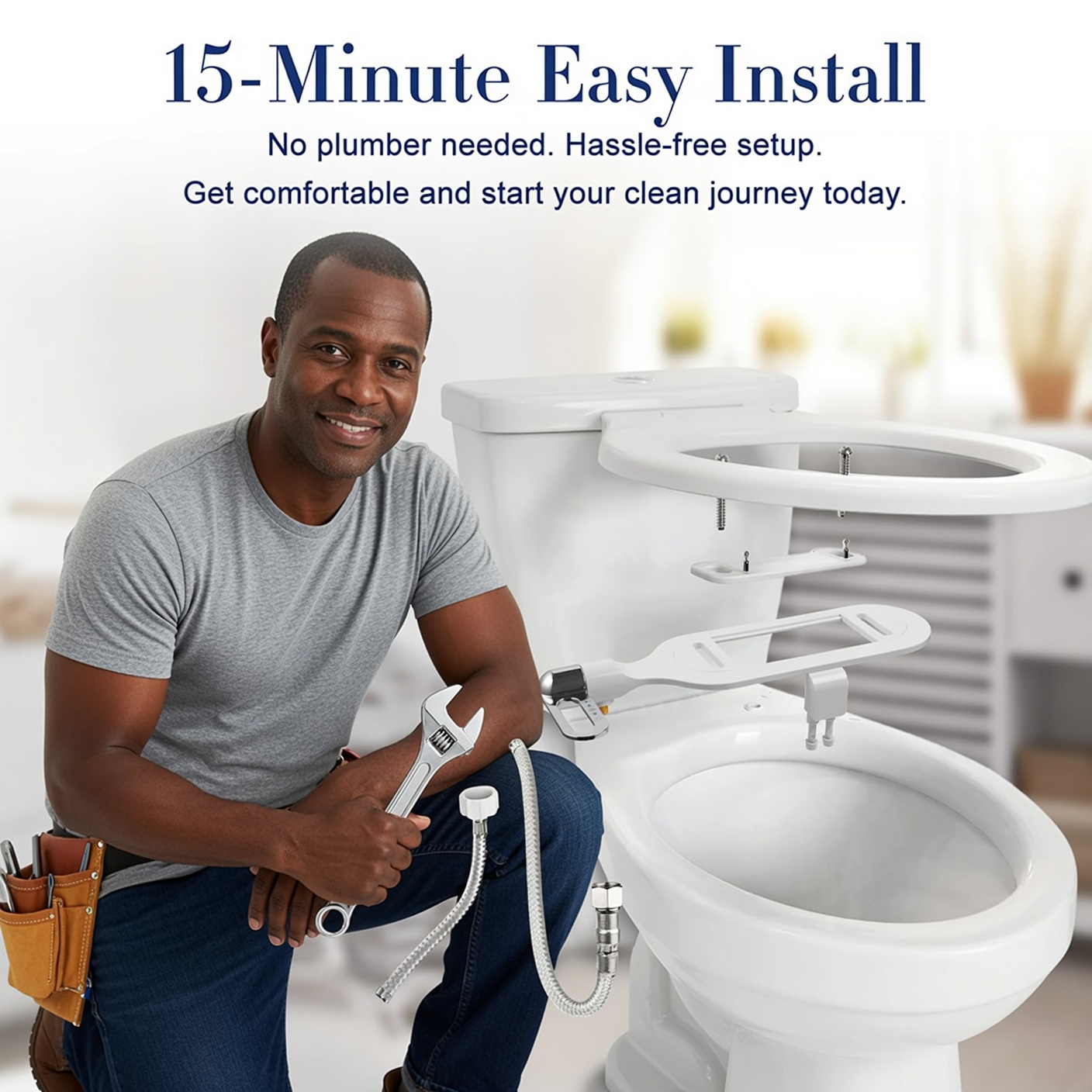 Simple bidet attachment installation