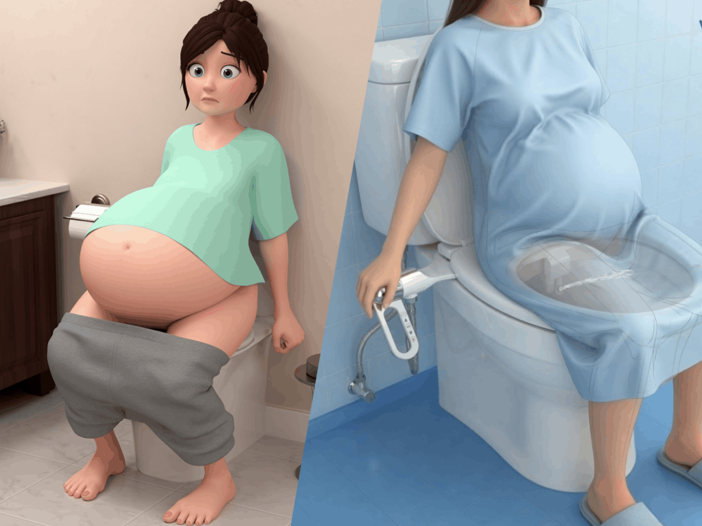 WashyCare attachment installed beneath a toilet seat