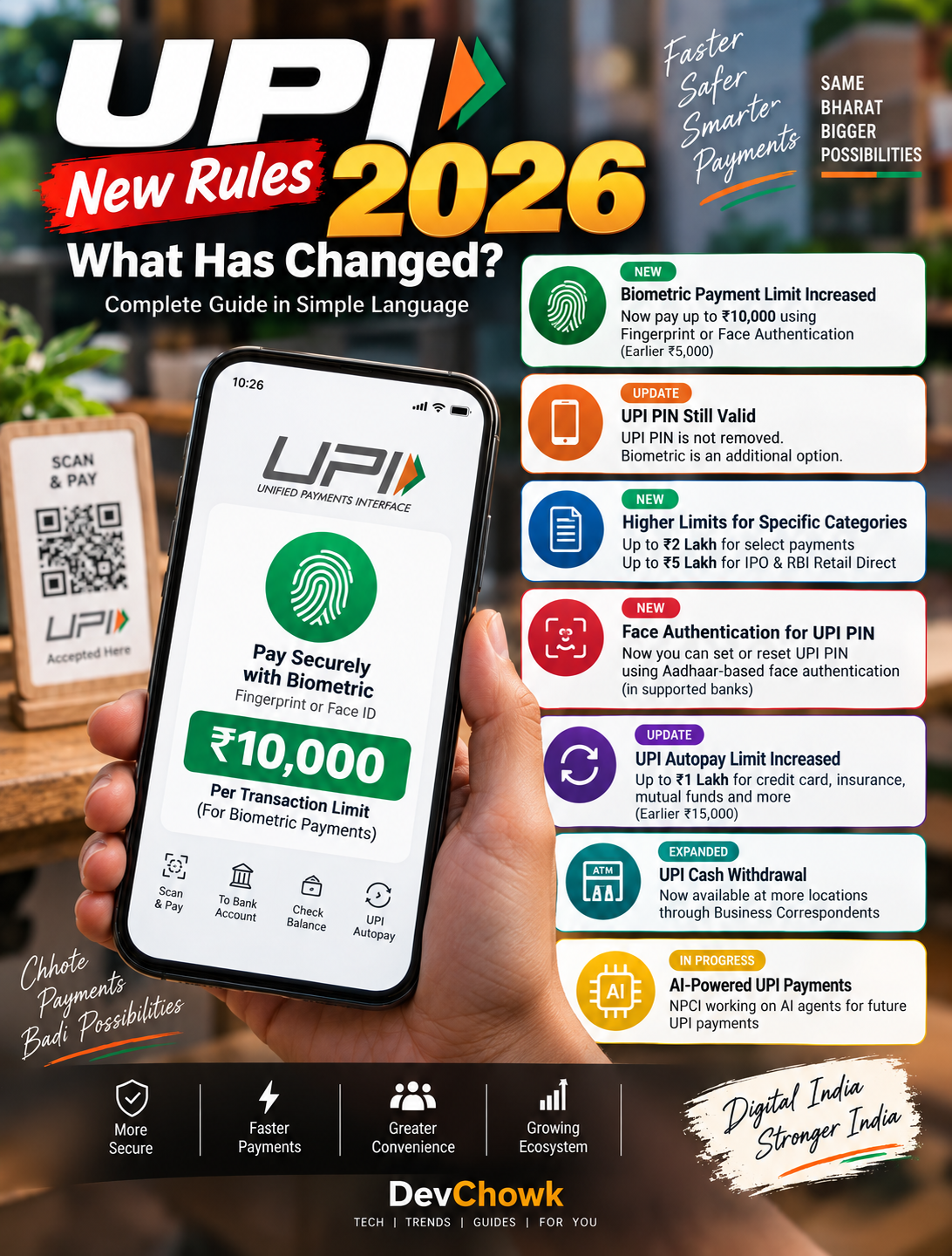UPI New Rules 2026: тВ╣10,000 Biometric Limit, New Changes & UPI Rules