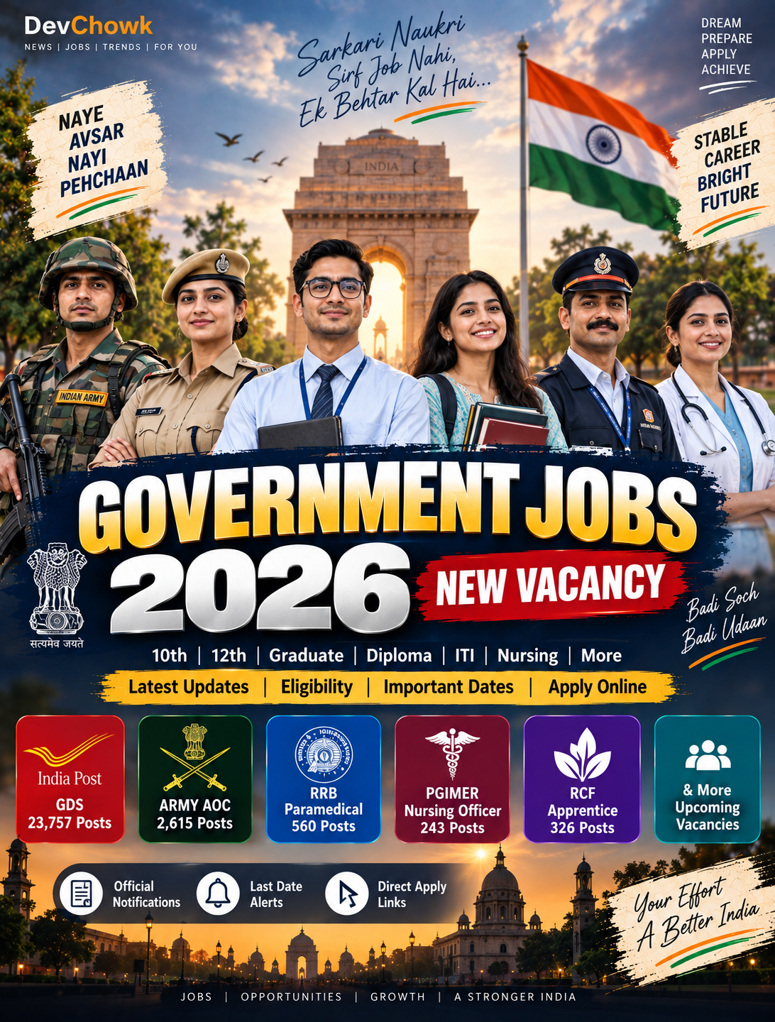 Government Jobs 2026 New Vacancy: 10th, 12th, Graduate Latest Govt Jobs